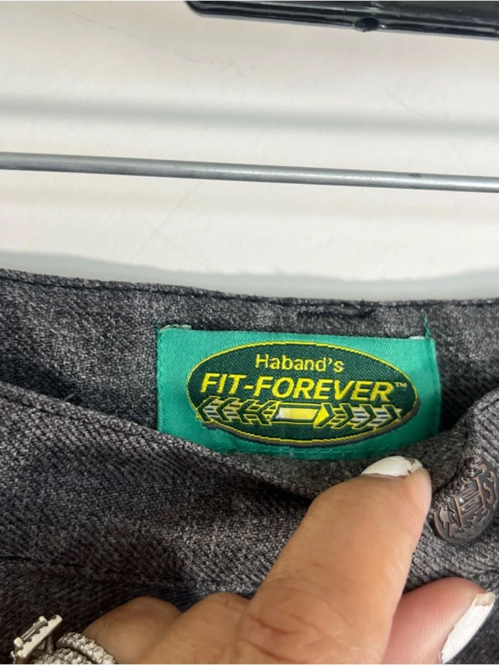 Haband Men's Gray Pants with Green Logo Tag